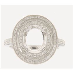 Genuine 14K White Gold 0.35CTW Diamond Semi Mount Ring - REF-71K9R