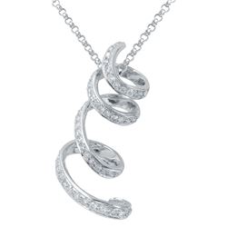 Genuine 0.75 TCW 14K White Gold Ladies Pendant - REF-107K2R