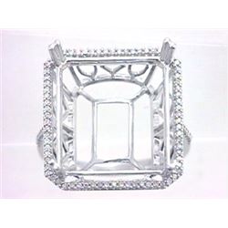 Genuine 14K White Gold 0.23CTW Diamond Semi Mount Ring - REF-65N8A