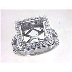 Genuine 18K White Gold 1.23CTW Diamond Semi Mount Ring - REF-205G2M
