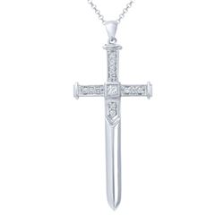 Genuine 0.21 TCW 14K White Gold Ladies Necklace - REF-65W3G