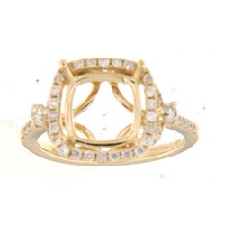 Genuine 14K Yellow Gold 0.58CTW Diamond Semi Mount Ring - REF-79M3F