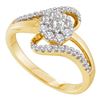 Image 1 : 0.50CT Diamond Flower 14KT Ring Yellow Gold