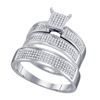 Image 1 : 0.50CT Diamond Trio Set 10KT Ring White Gold