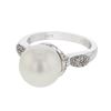 Image 1 : Genuine 14K White Gold 7.28CTW Pearl&Diamond Pearl Ring - REF-16G7M