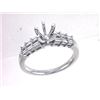 Image 1 : Genuine 18K White Gold 0.47CTW Baguette Semi Mount Ring - REF-89K2R