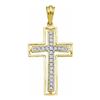 Image 1 : 0.25CT Diamond Cross 10KT Pendant Yellow Gold