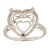 Image 1 : Genuine 14K White Gold 0.22CTW Diamond Semi Mount Ring - REF-54Z3T