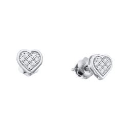 0.05CT Diamond Heart 10KT Earrings White Gold