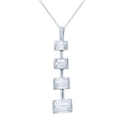 Genuine 0.63 TCW 14K White Gold Ladies Necklace - REF-94M2F