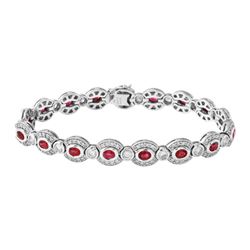 Genuine 3.64 TCW 14K White Gold Ladies Bracelet - REF-464N4A