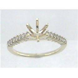 Genuine 14K Yellow Gold 0.24CTW Diamond Semi Mount Ring - REF-36M3F