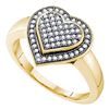Image 1 : 0.25CT Diamond Heart 10KT Ring Yellow Gold