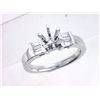 Image 1 : Genuine 18K White Gold 0.26CTW Baguette Semi Mount Ring - REF-91M8F