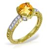 Image 1 : 1.80 ctw Citrine & Diamond Ring Jewelry 14KT Yellow Gold