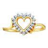 Image 1 : 0.05CT Diamond Heart 10KT Ring Yellow Gold