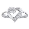 Image 1 : 0.05CT Diamond Heart 10KT Ring White Gold