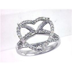 Genuine 14K White Gold 0.65CTW Diamond Semi Mount Ring - REF-78A7X
