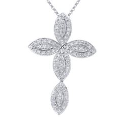 Genuine 0.38 TCW 14K White Gold Ladies Necklace - REF-53W2G