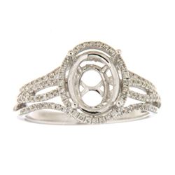 Genuine 14K White Gold 0.43CTW Diamond Semi Mount Ring - REF-69T5K