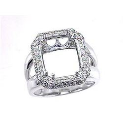 Genuine 14K White Gold 0.83CTW Diamond Semi Mount Ring - REF-91X2Y