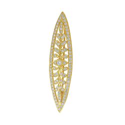 Genuine 1.33 TCW 18K Yellow Gold Ladies Brooch - REF-122R3H