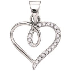 0.25CT Diamond Heart 10KT Pendant White Gold