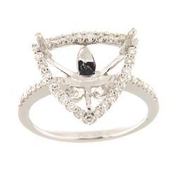 Genuine 14K White Gold 0.45CTW Diamond Semi Mount Ring - REF-57Y7Z