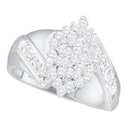 0.50CT Diamond Cluster 14KT Ring White Gold