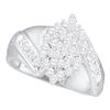 Image 1 : 0.50CT Diamond Cluster 14KT Ring White Gold