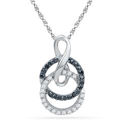 0.20CTW White and Black Diamond Anniversary 10KT Pendant White Gold