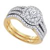 Image 1 : 1.0CT Diamond Bridal 14KT Ring Yellow Gold