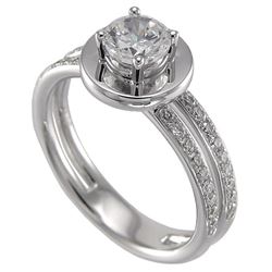 Genuine 14K White Gold 0.29CTW Diamond Semi Mount Ring - REF-59Y9Z