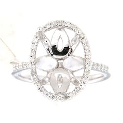 Genuine 14K White Gold 0.29CTW Diamond Semi Mount Ring - REF-62F4N