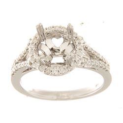 Genuine 14K White Gold 0.41CTW Diamond Semi Mount Ring - REF-71N6A