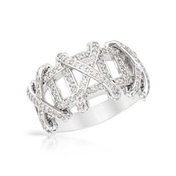 Genuine 0.83 TCW 14K White Gold Ladies Ring - REF-111T6K