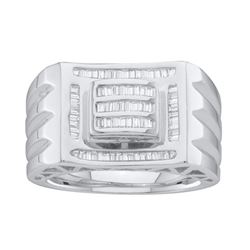 0.50CT Diamond Mens 14KT Ring White Gold