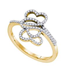 0.20CT Diamond Micro-Pave 10KT Ring Yellow Gold