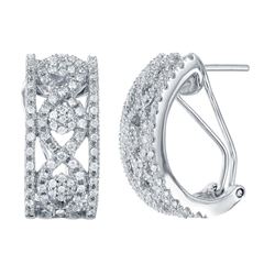 Genuine 1.05 TCW 18K White Gold Ladies Earring - REF-193K3R