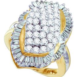 1.75CT Diamond Cluster 10KT Ring Yellow Gold