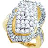 Image 1 : 1.75CT Diamond Cluster 10KT Ring Yellow Gold