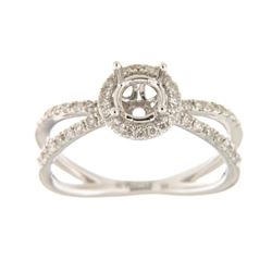 Genuine 14K White Gold 0.39CTW Diamond Semi Mount Ring - REF-56Z4T