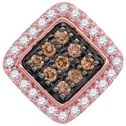 0.25CTW White and Champagne Diamond Anniversary 10KT Pendant Rose Gold