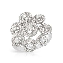 Genuine 1.56 TCW 14K White Gold Ladies Ring - REF-144K2R