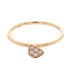 Genuine 18K White Gold 0.1CTW Diamond Fashion Ring - REF-23Z6T