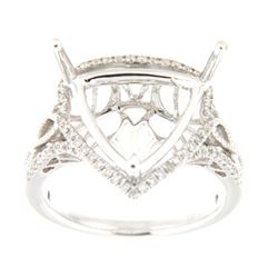 Genuine 14K White Gold 0.4CTW Diamond Semi Mount Ring - REF-72H2W