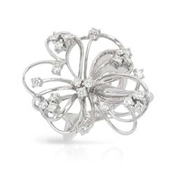 Genuine 0.99 TCW 18K White Gold Ladies Ring - REF-220Z8T