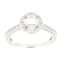 Genuine 14K White Gold 1.04CTW Diamond Semi Mount Ring - REF-111Z4T