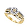 Image 1 : 0.75CTW White and Yellow Diamond Invisible 14KT Ring Yellow Gold
