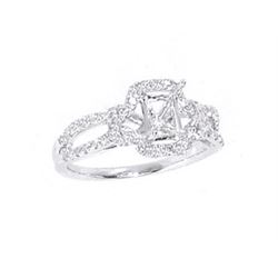 Genuine 14K White Gold 0.51CTW Diamond Semi Mount Ring - REF-58R3H